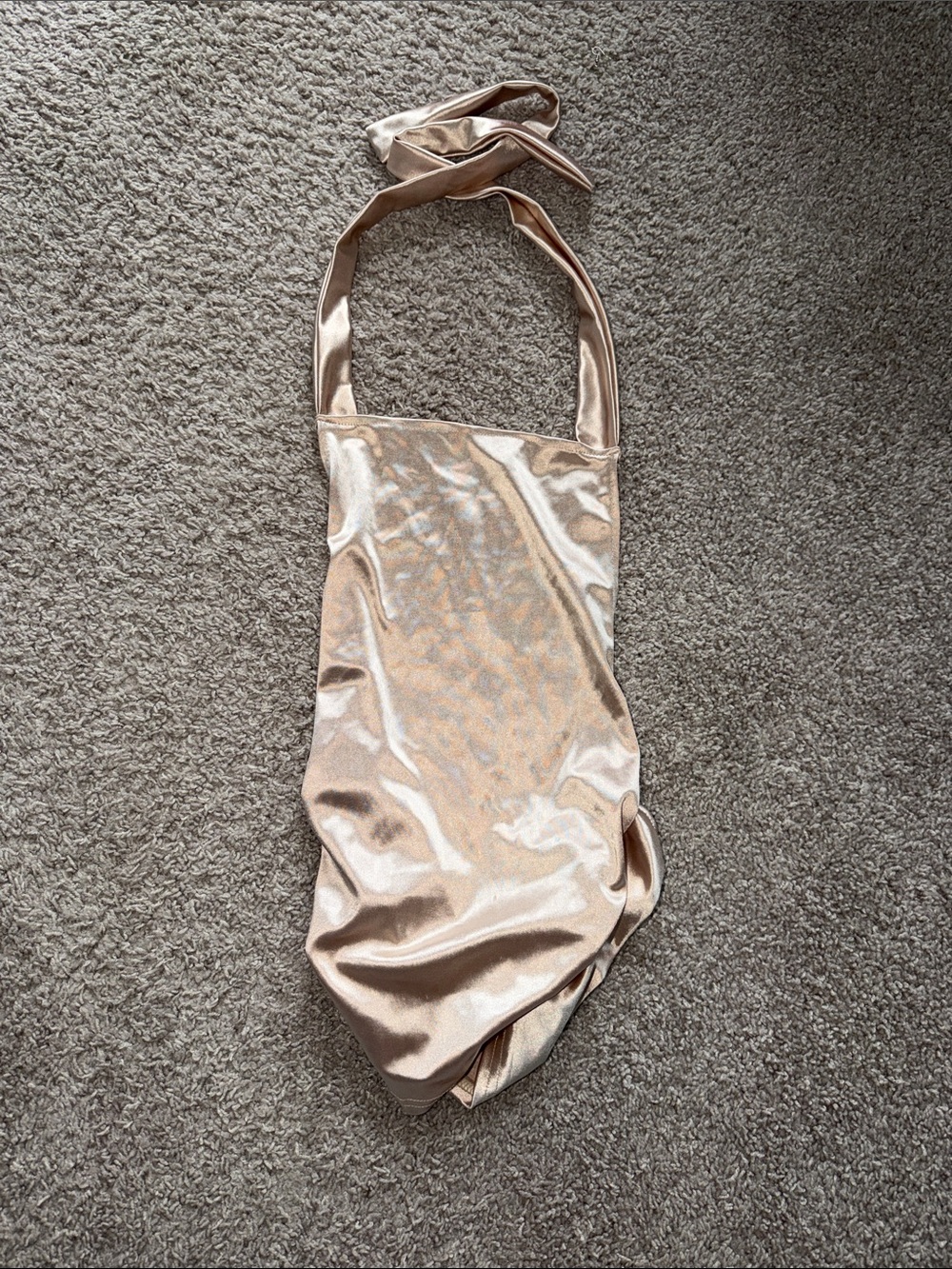 Satin Knot Strap Shoulder Bag in Champagne
